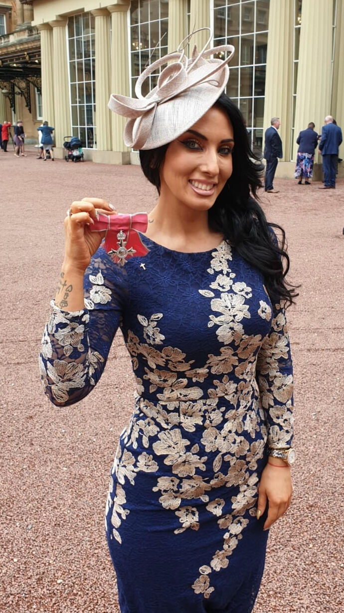 Receiving my MBE honour from Buckingham Palace 2019